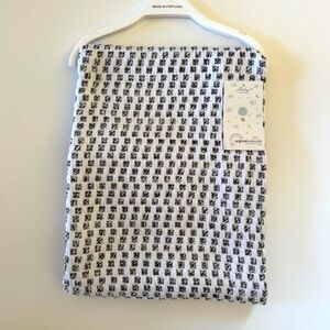 NEW Baby Blanket Cotton Jacquard Black White Check Pattern | Made in Portugal